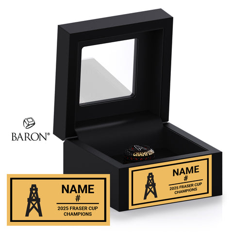 Louisiana Drillers Hockey 2025 Championship Black Window Ring Box