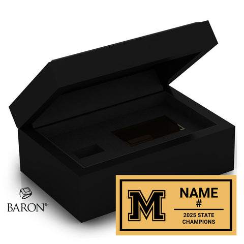 Mahtomedi Zephyrs Baseball 2025 Championship Black Standard Window Ring Box