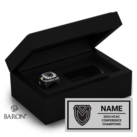 Manchester University Men's and Women's Track and Field 2024 Championship Black Standard Window Ring Box