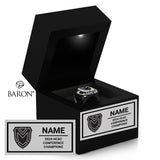 Manchester University Men's and Women's Track and Field 2024 Championship Black LED Ring Box