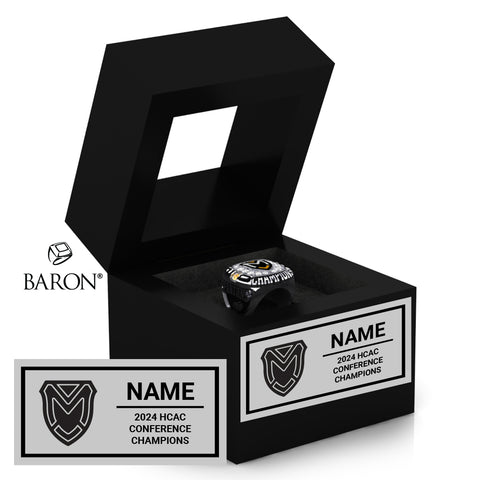 Manchester University Men's and Women's Track and Field 2024 Championship Black Window Ring Box