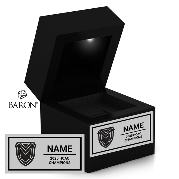 Manchester University Track and Field 2025 Championship Black LED Ring Box