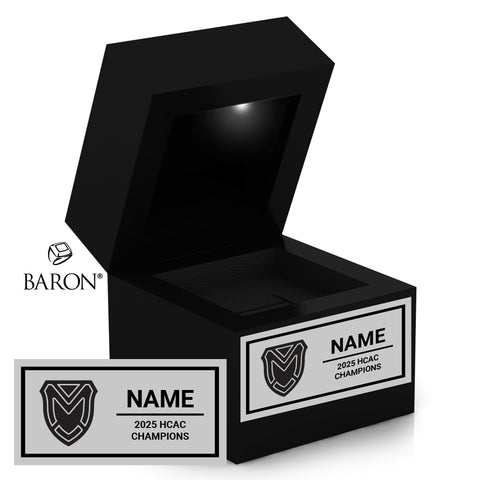 Manchester University Track and Field 2025 Championship Black LED Ring Box