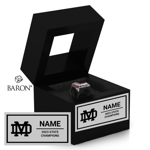 Mater Dei Girls Tennis 2023 Championship Black Window Ring Box