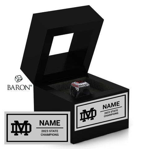 Mater Dei Girls Tennis 2023 Championship Black Window Ring Box