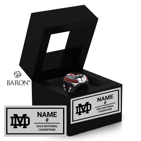 Mater Dei High School Football 2023 Tier 1  Championship Black Window Ring Box