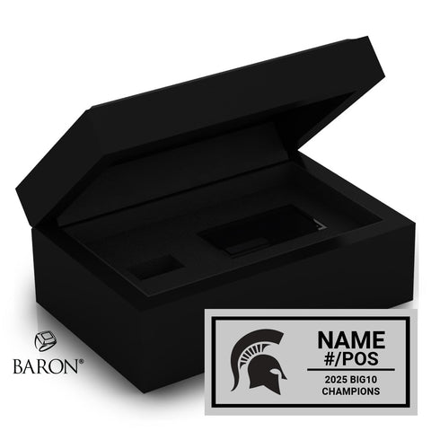 Michigan State University Men's Hockey 2025 Championship Black Standard Window Ring Box