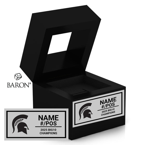 Michigan State University Men's Hockey 2025 Championship Black Window Ring Box