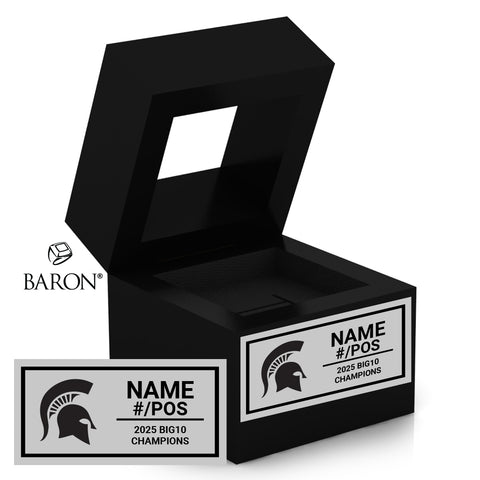 Michigan State University Men's Hockey 2025 Championship Black Window Ring Box