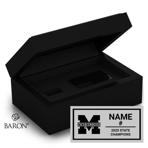 Middleton High School Baseball 2025 Championship Black Standard Window Ring Box