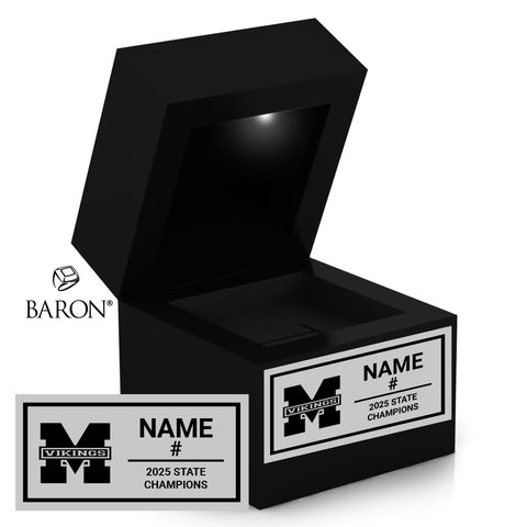 Middleton High School Baseball 2025 Championship Black LED Ring Box