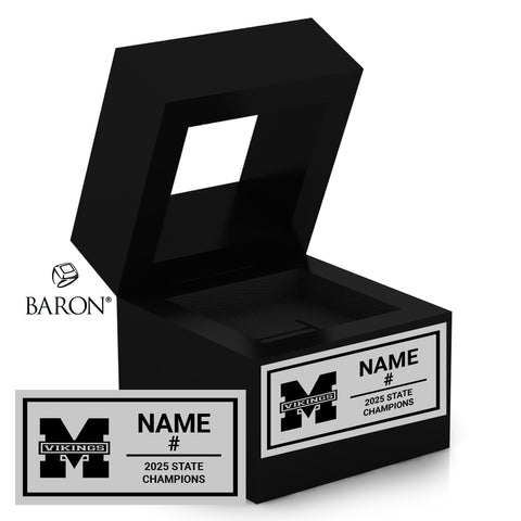 Middleton High School Baseball 2025 Championship Black Window Ring Box