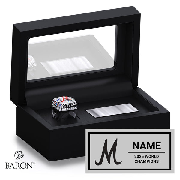 Midland Explorers Softball 2025 Championship Black Standard Window Ring Box