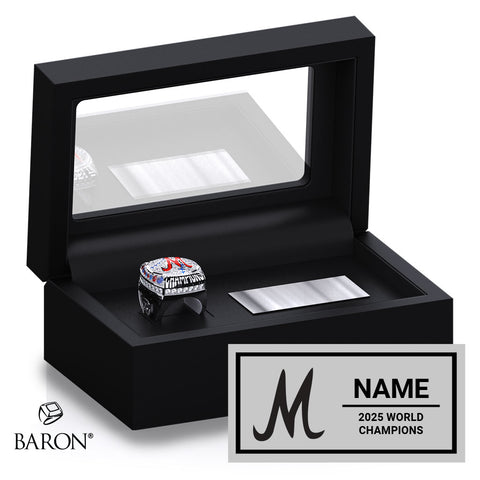 Midland Explorers Softball 2025 Championship Black Standard Window Ring Box