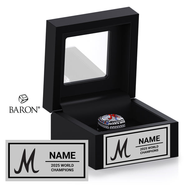 Midland Explorers Softball 2025 Championship Black Window Ring Box