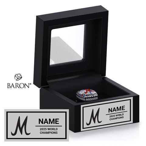 Midland Explorers Softball 2025 Championship Black Window Ring Box