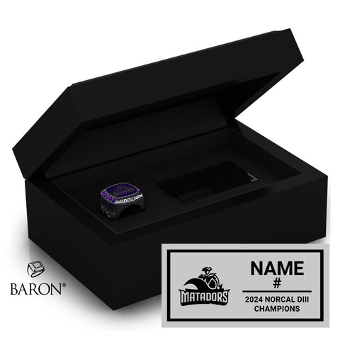 Monta Vista Girls Volleyball 2024 Championship Black Standard Window Ring Box