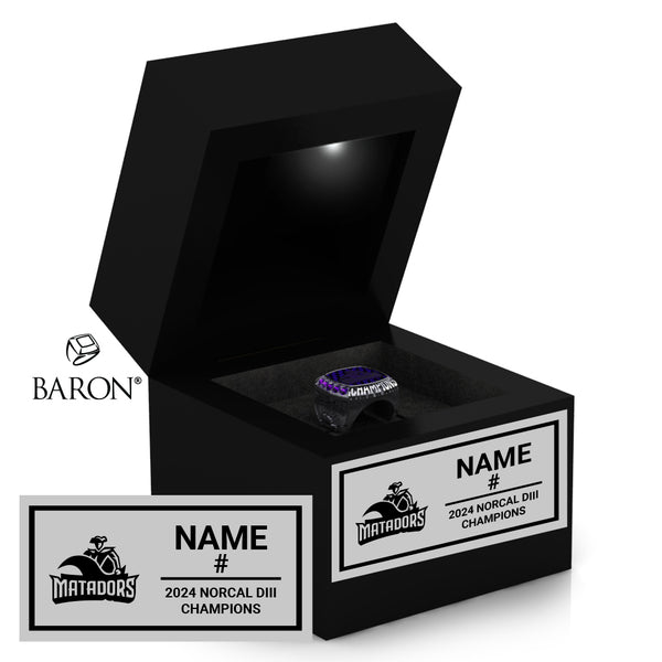 Monta Vista Girls Volleyball 2024 Championship Black LED Ring Box