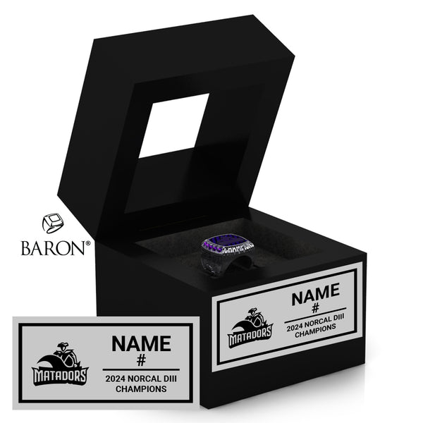 Monta Vista Girls Volleyball 2024 Championship Black Window Ring Box