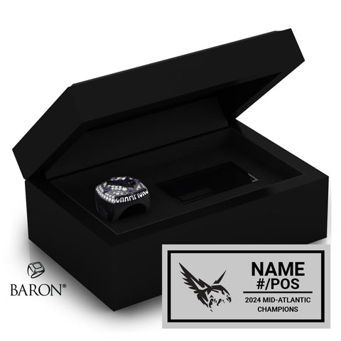 Montgomery College Baseball 2024 Championship Black Standard Window Ring Box