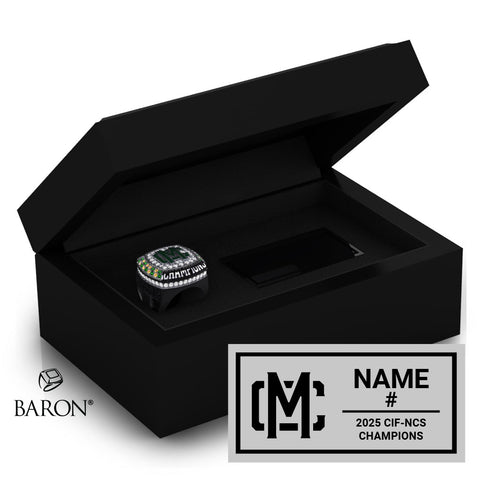 Moreau Catholic High School Boys Basketball 2025 Championship Black Standard Window Ring Box