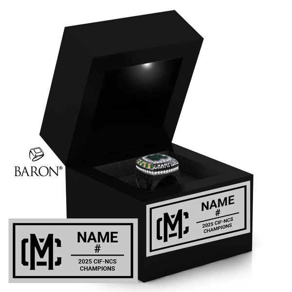 Moreau Catholic High School Boys Basketball 2025 Championship Black LED Ring Box