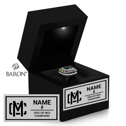 Moreau Catholic High School Boys Basketball 2025 Championship Black LED Ring Box