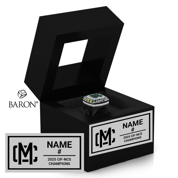 Moreau Catholic High School Boys Basketball 2025 Championship Black Window Ring Box