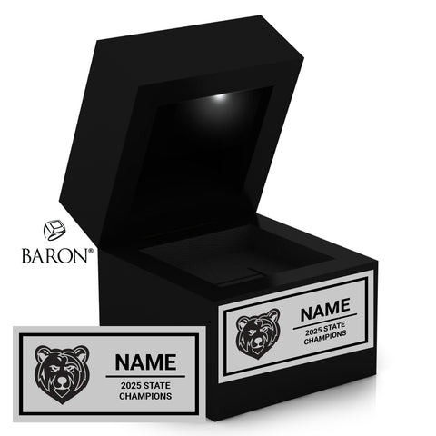 Moscow High School Girls Track & Field 2025 Championship Black LED Ring Box