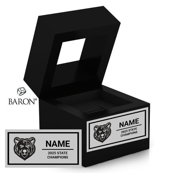 Moscow High School Girls Track & Field 2025 Championship Black Window Ring Box