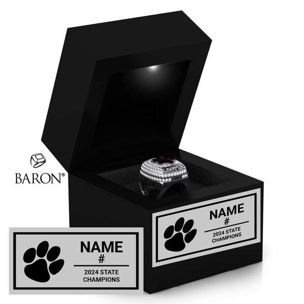 Mount Si Wildcat Basketball 2024 Championship Black LED Ring Box