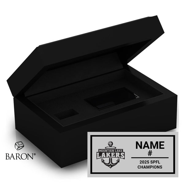 Mountain Lake Lakers Football 2025 Championship Black Standard Window Ring Box