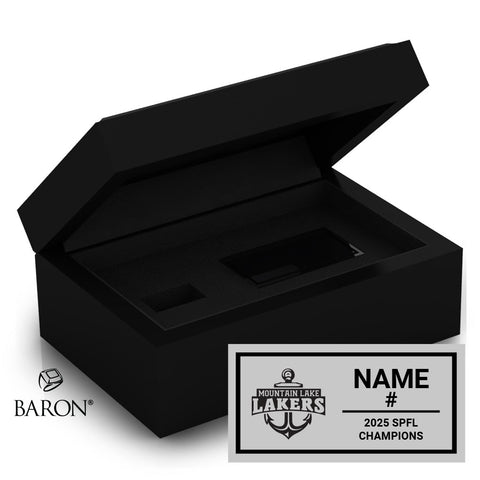 Mountain Lake Lakers Football 2025 Championship Black Standard Window Ring Box