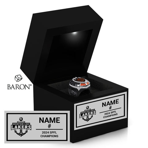 Mountain Lake Lakers Football 2024 Championship Black LED Ring Box