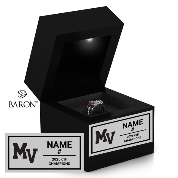 Murrieta Valley High School Girls Water Polo 2025 Championship Black LED Ring Box