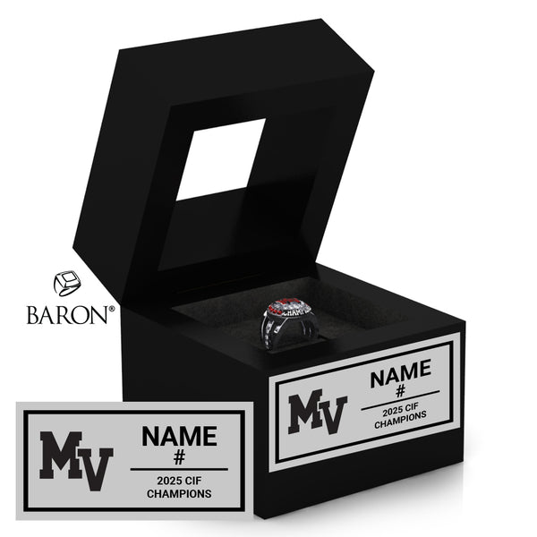 Murrieta Valley High School Girls Water Polo 2025 Championship Black Window Ring Box