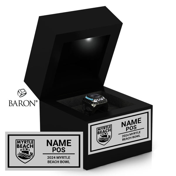 Myrtle Beach Bowl Officials Rings 2024 Championship Black LED Ring Box