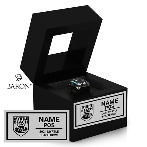 Myrtle Beach Bowl Officials Rings 2024 Championship Black Window Ring Box