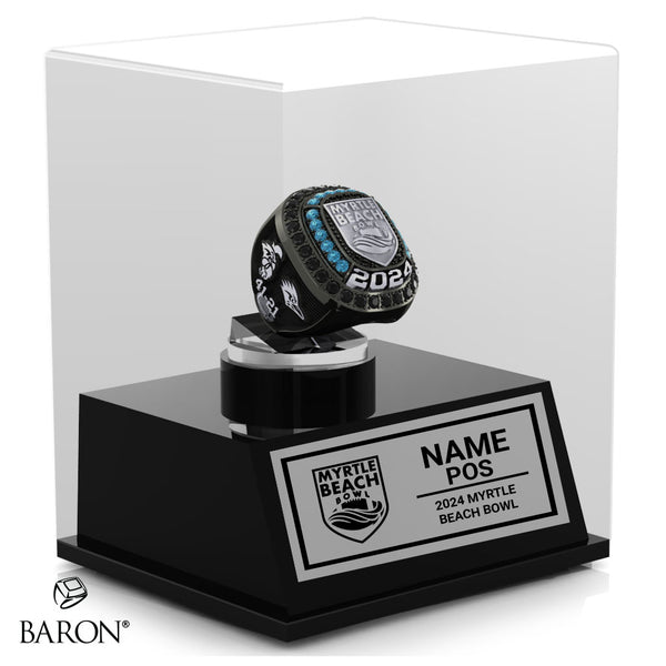 Myrtle Beach Bowl Officials Rings 2024 Championship Display Case