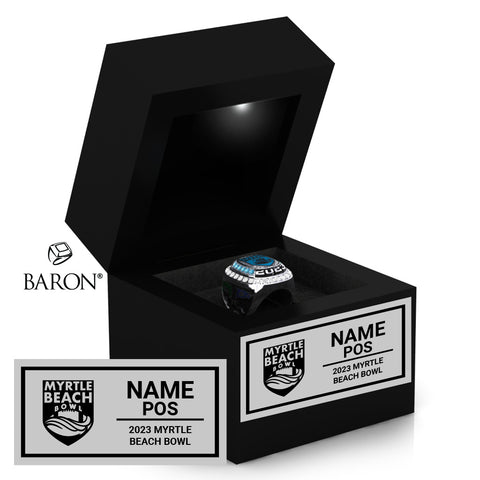 Myrtle Beach Bowl Officials 2023 Championship Black LED Ring Box