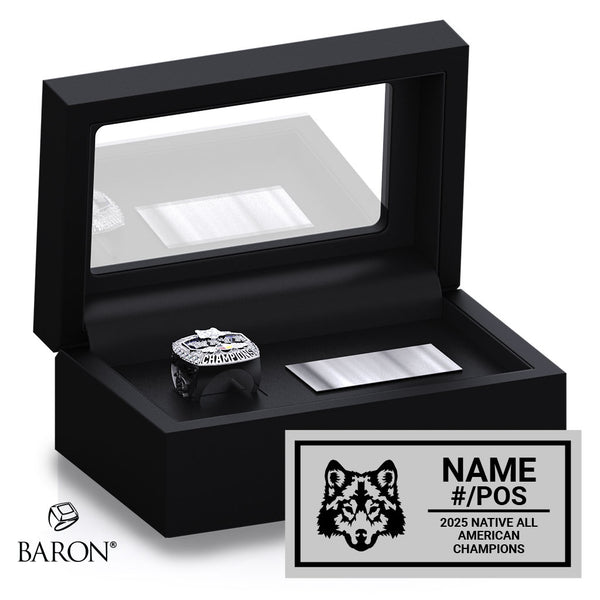 Native Allstar Game Football 2025 Championship Black Standard Window Ring Box