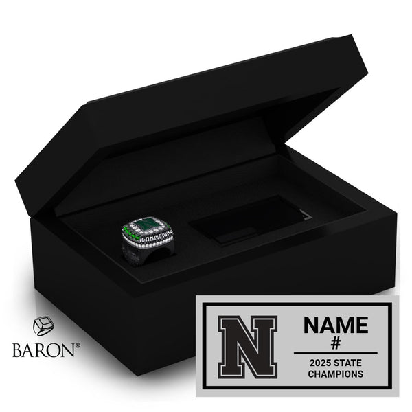 Newman School Boys Soccer 2025 Championship Black Standard Window Ring Box