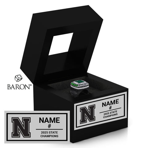 Newman School Boys Soccer 2025 Championship Black Window Ring Box