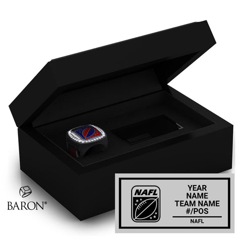 North American Football League 2023 US Championship Black Standard Window Ring Box