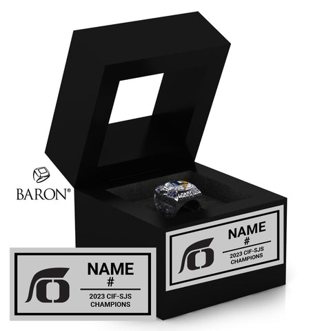 Oak Ridge Softball 2023 Championship Black Window Ring Box
