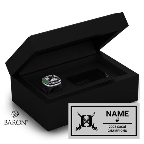 Oceanside High School Girls Volleyball 2023 Championship Black Standard Window Ring Box