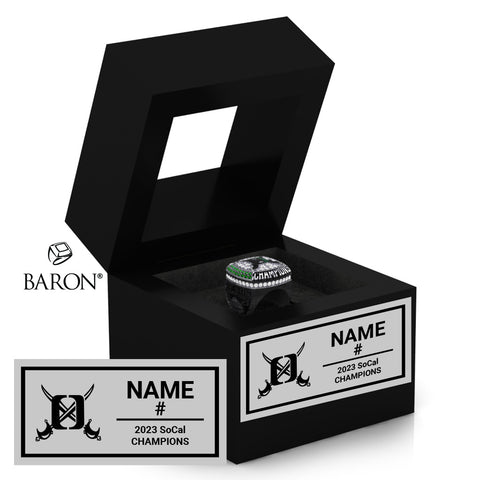 Oceanside High School Girls Volleyball 2023 Championship Black Window Ring Box