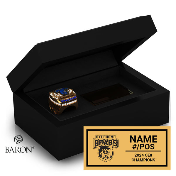 Oklahoma Bears Football 2024 Championship Black Standard Window Ring Box