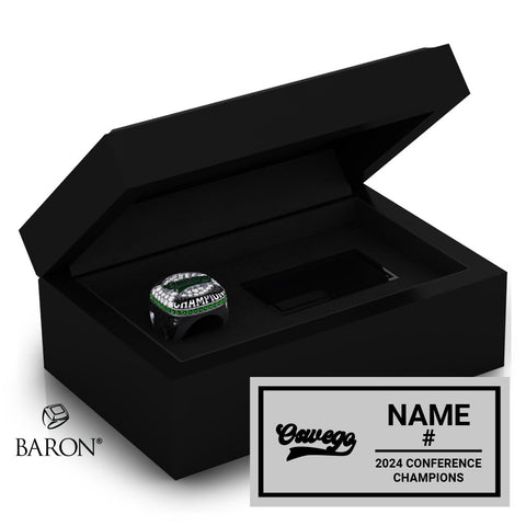 Oswego State Hockey 2024 Championship Black Standard Window Ring Box