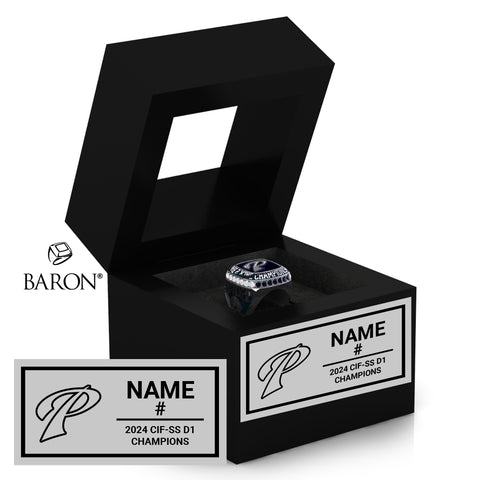 Pacifica Softball 2024 Championship Black Window Ring Box